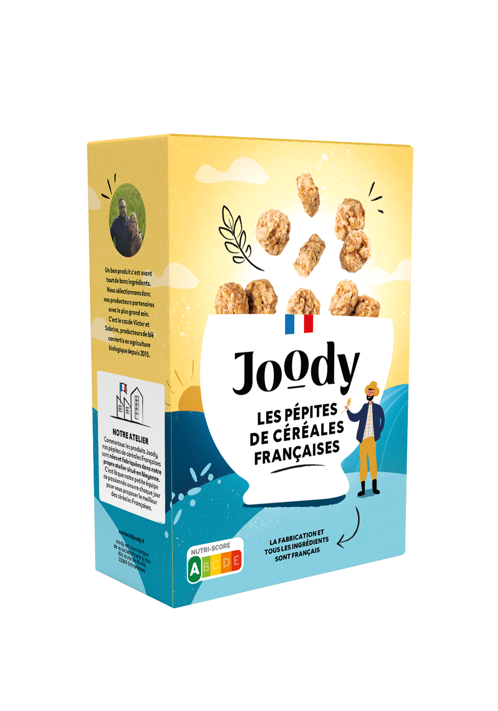 joody pépite croustillante céréales petit déjeuner français. Céréales matin enfants sain. Nutriscore A